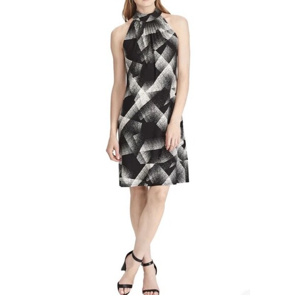 American Living Sleeveless Shift Dress Womens Size 16 Black White Geometric NWT - Picture 1 of 7